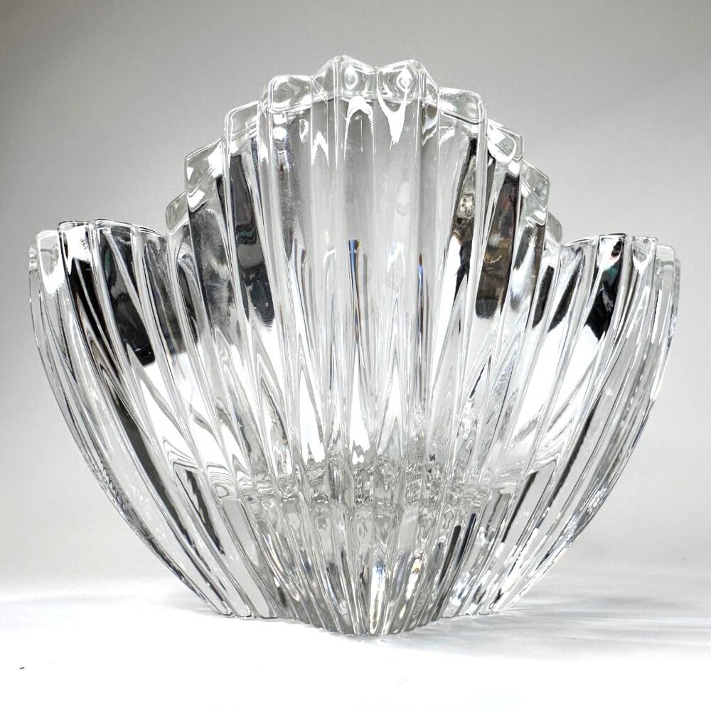 Mikasa Lydia Tulip Bowl 6" Ribbed Crystal Scalloped Edge CandyDish marked Japan - Picture 3 of 8